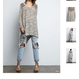 Hayden Lace oversized tunic gray size large